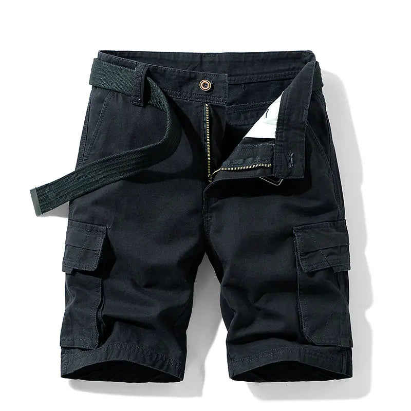 Men's Cotton Five-Point Casual Overalls Pants