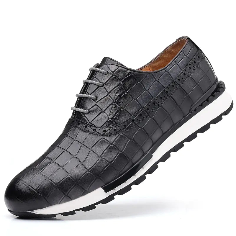 Men's British Lace-Up Casual Calf Leather Shoes