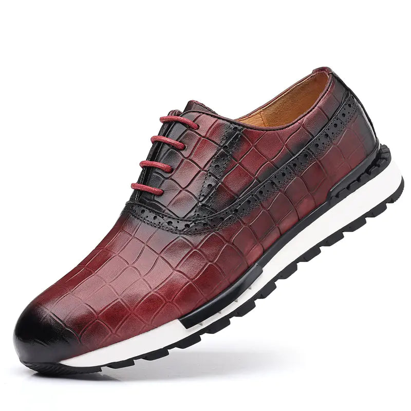 Men's British Lace-Up Casual Calf Leather Shoes