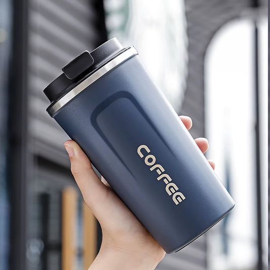 Insulated Stainless Steel Thermo Coffee Mug - 380/510ml, Leakproof, Keeps Beverages Hot or Cold for School, Juice, Tea, Water, and Ice