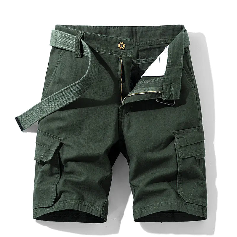 Men's Cotton Five-Point Casual Overalls Pants