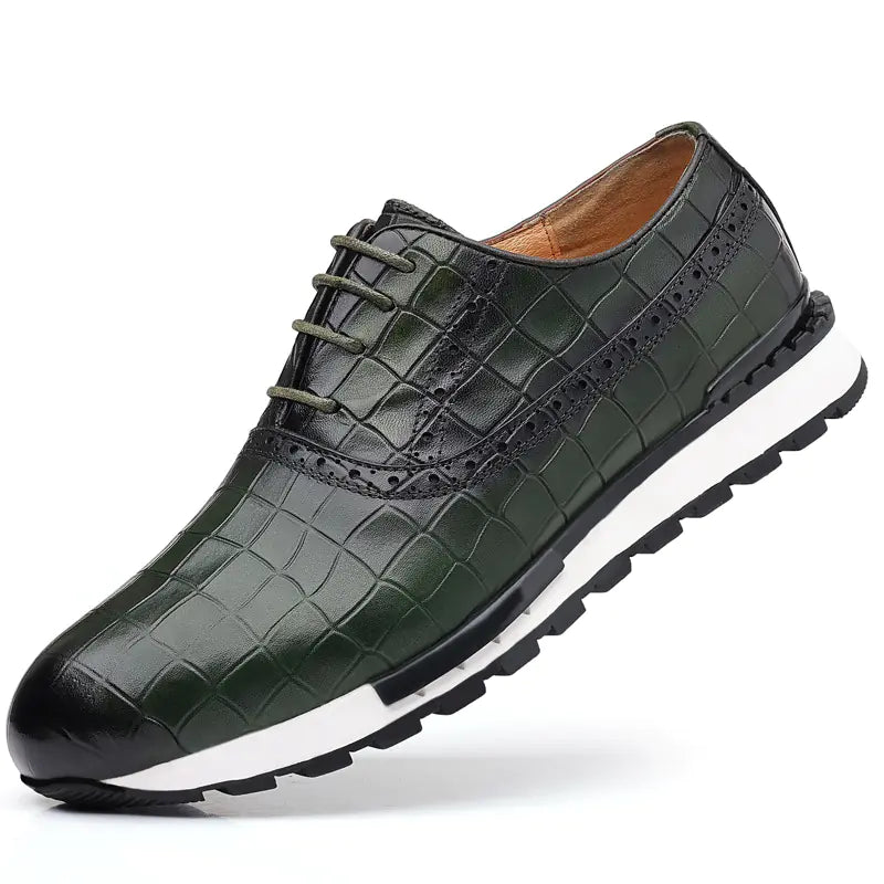 Men's British Lace-Up Casual Calf Leather Shoes