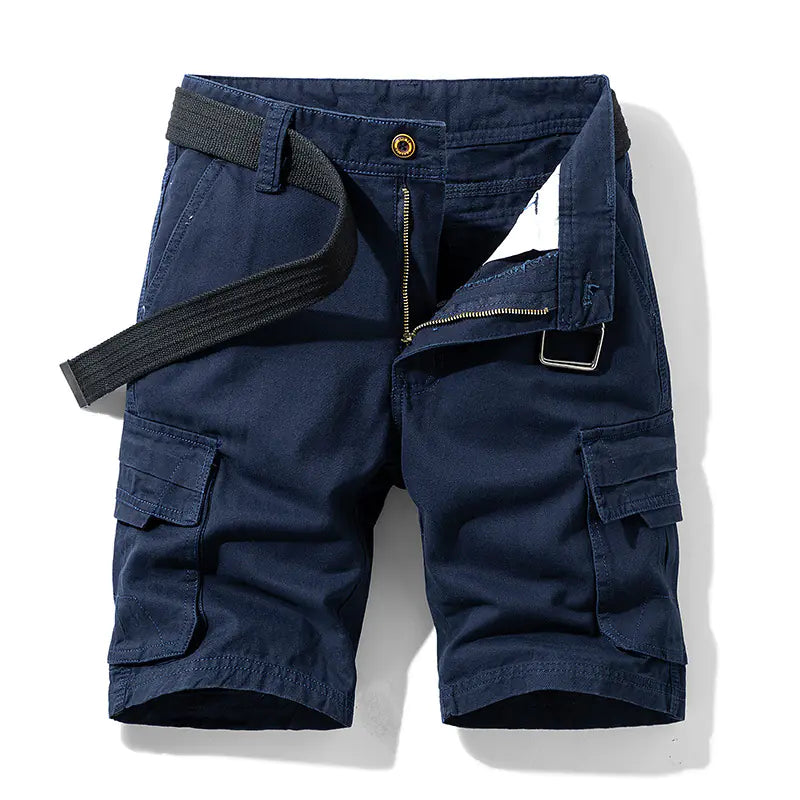Men's Cotton Five-Point Casual Overalls Pants