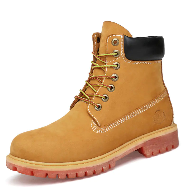 Men's High Top Matte Leather Martin Boots for Outdoors