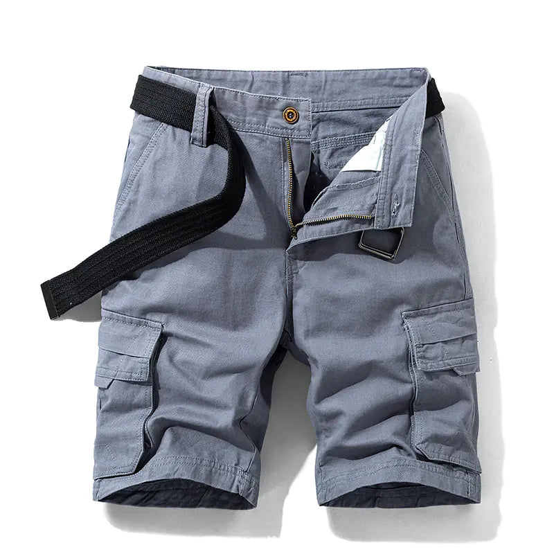 Men's Cotton Five-Point Casual Overalls Pants